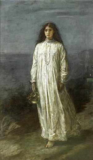 英国画家约翰·艾佛雷特·米莱于1871年所画的梦游者 医学专科